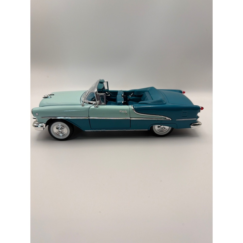 Welly 1955 Oldsmobile Super 88 Diecast 1:24 Two Tone Teal Blue Convertible 2432